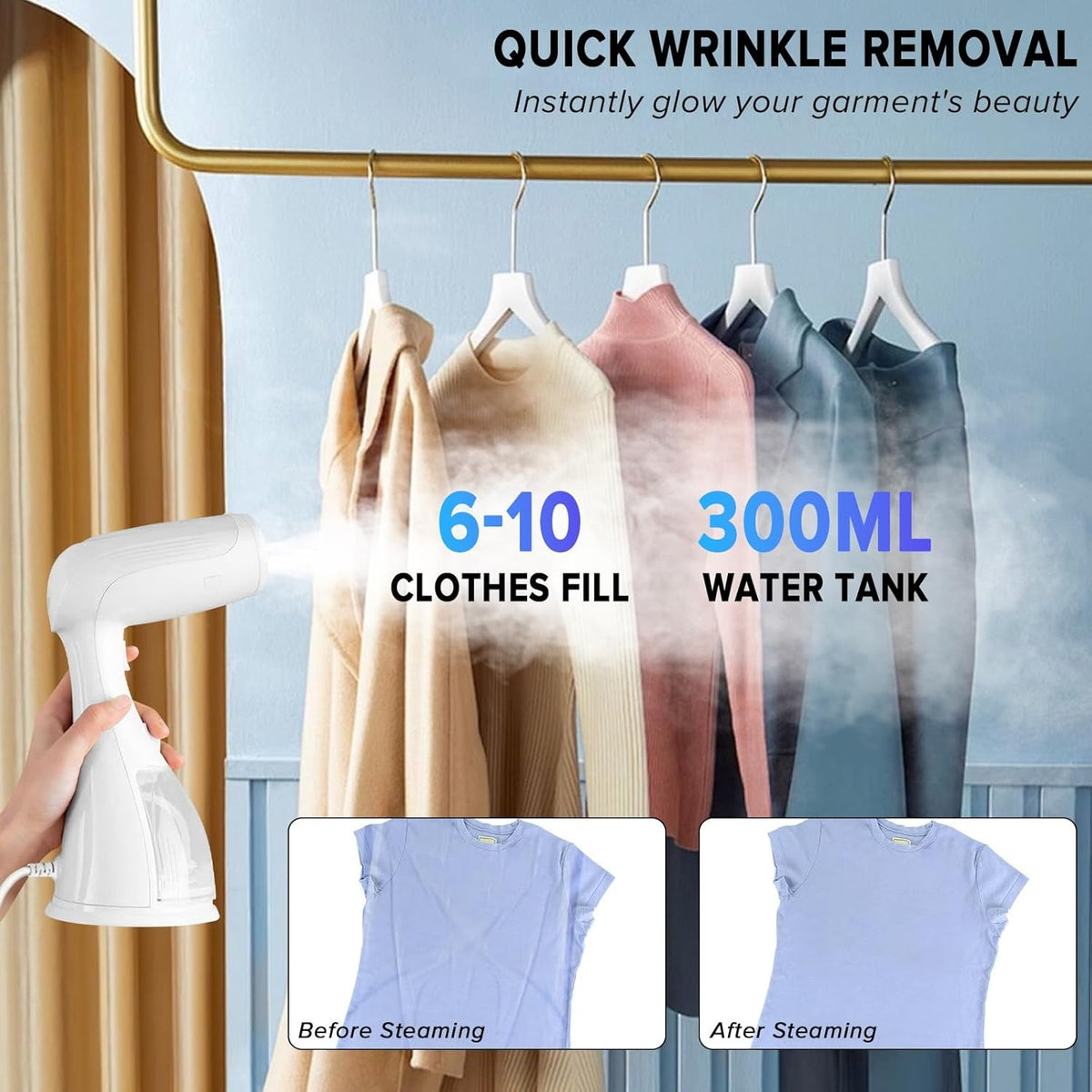 1500-Watt Portable Handheld Garment Steamer