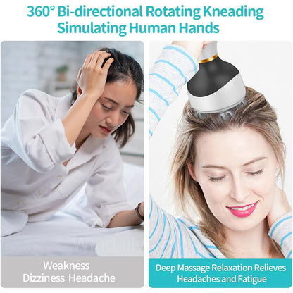 Wireless Electric Scalp Massager for Hair Growth Head Stress