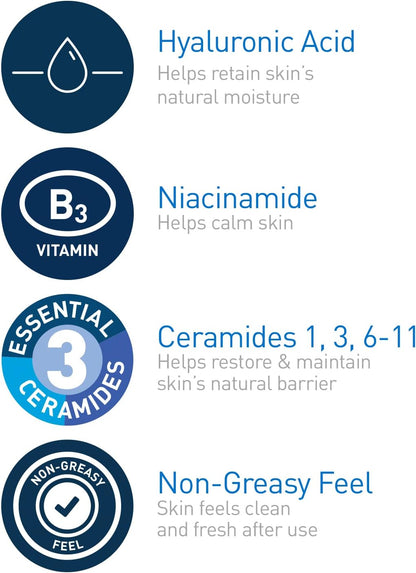CeraVe Moisturizing Face Toner Alcohol Free with Hyaluronic Acid, Niacinamide & Ceramides for Sensitive Dry Skin, Fragrance Free, Non-Comedogenic, Full Size, 20ml