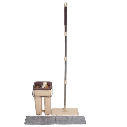 Professional Home Cleaning System Squeeze Flat Floor Mop and Bucket Set with 2 Washable Microfiber Pads